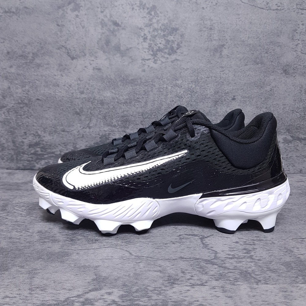 NIKE Alpha Huarache Elite 4 Low MCS Baseball Cleats Mens Size 11 Black White